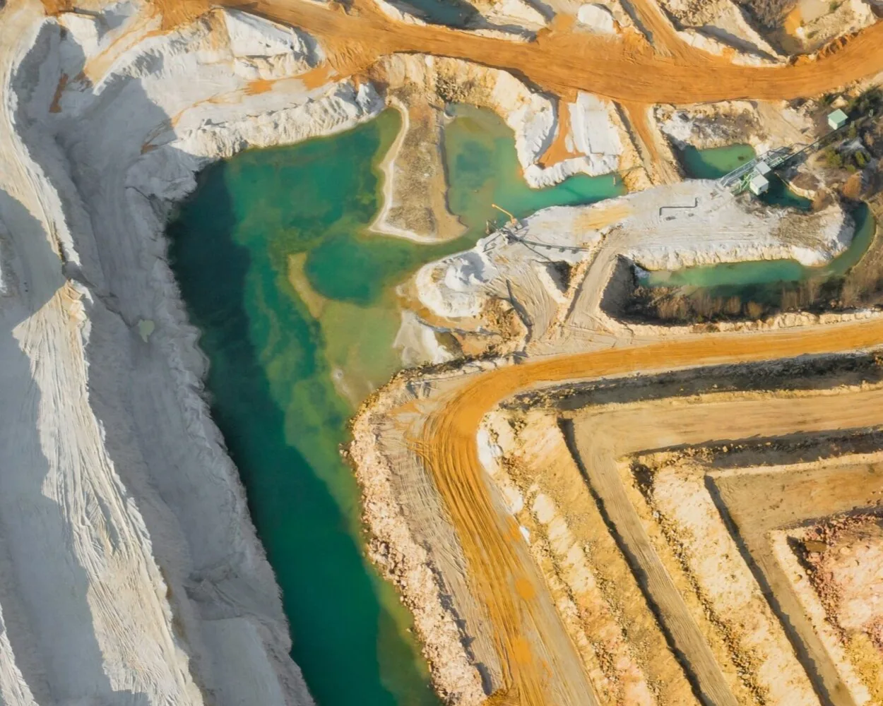 Industrial mine site representing Biochar reclamation applications